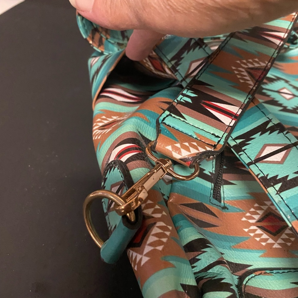 Aztec Western Patterned Backpack Purse - image 5